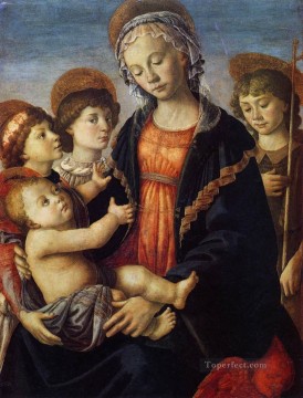 Sandro Botticelli Painting - La Virgen y el Niño con dos ángeles Sandro Botticelli